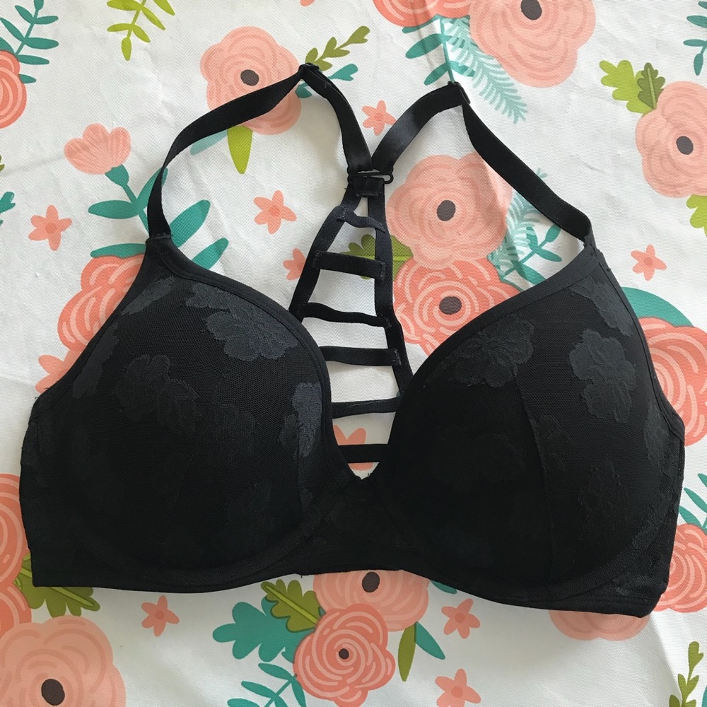 PINK (VICTORIA'S SECRET) HIBISCUS CAGE BACK BRA